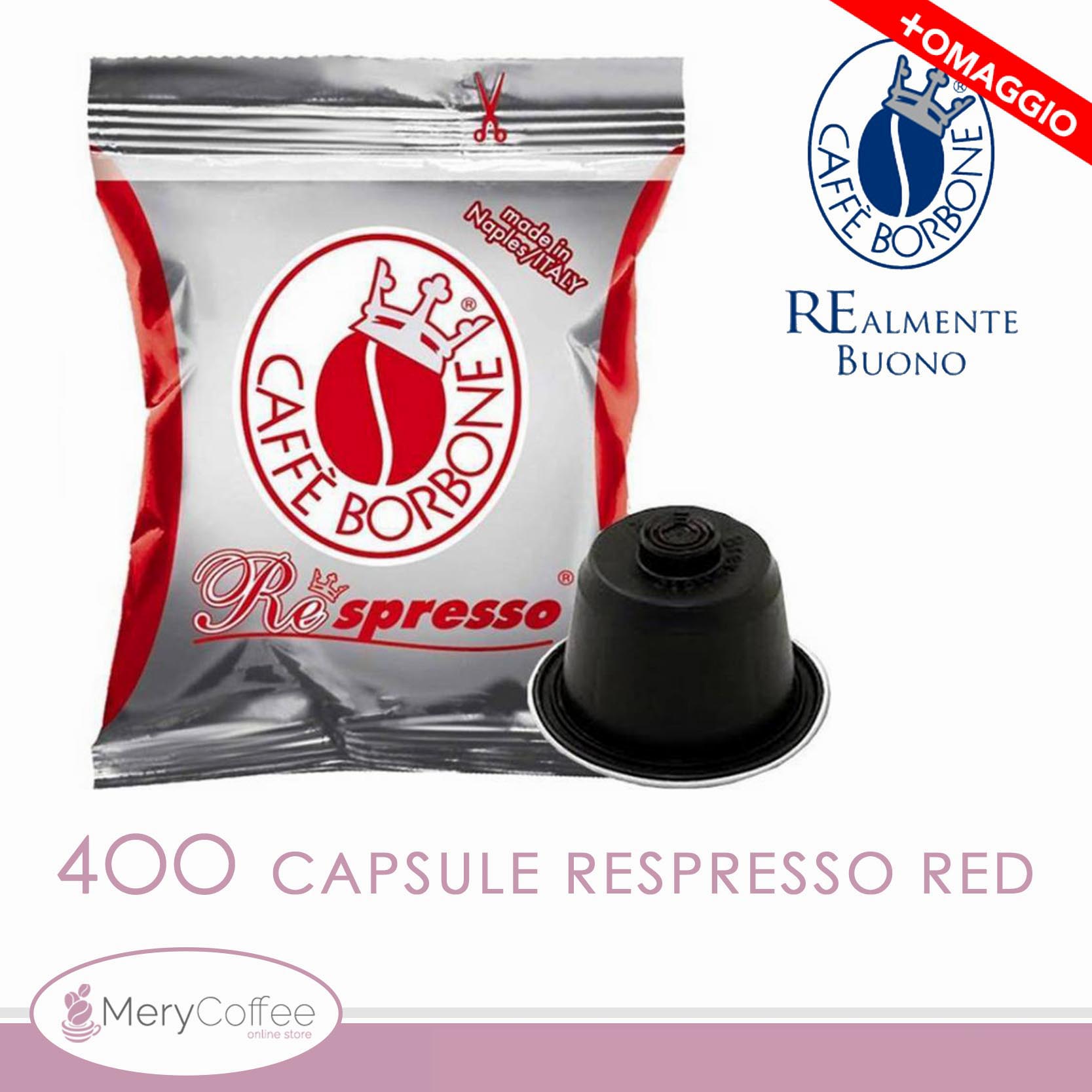 cleanse dictator purely 400 Capsule cialde Borbone REspresso Miscela ROSSA RED Compatibili  Nespresso*+omaggio - MeryCoffee