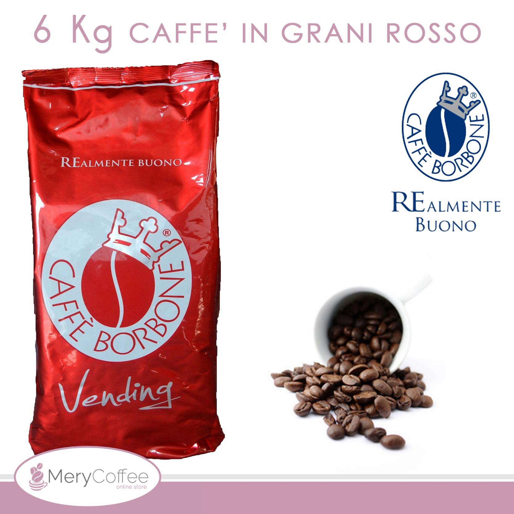 6 Kg GRANI Vending miscela ROSSA Caffè Borbone - MeryCoffee