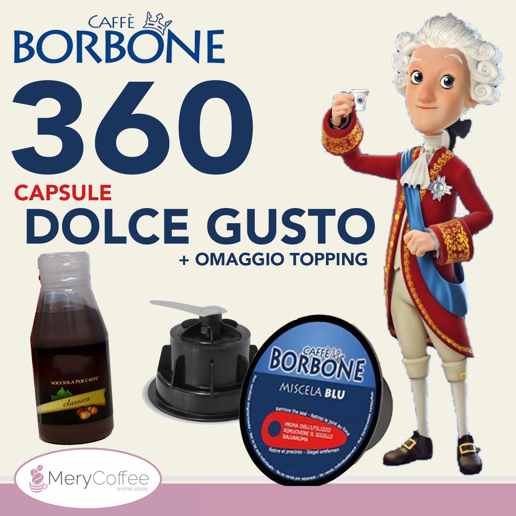 360 Capsule Borbone BLU Compatibili DOLCE GUSTO* +omaggio - MeryCoffee