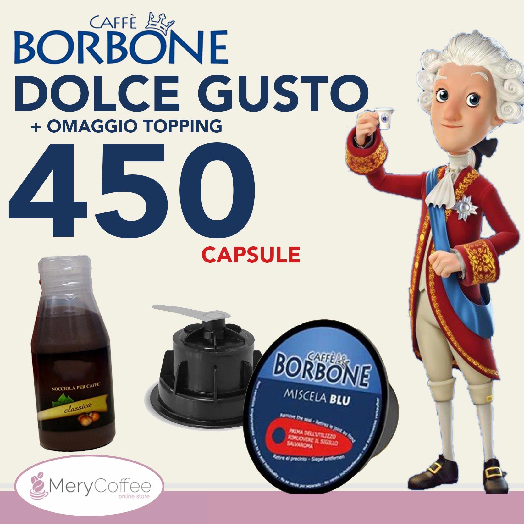 450 Capsule Borbone BLU Compatibili DOLCE GUSTO* +omaggio - MeryCoffee